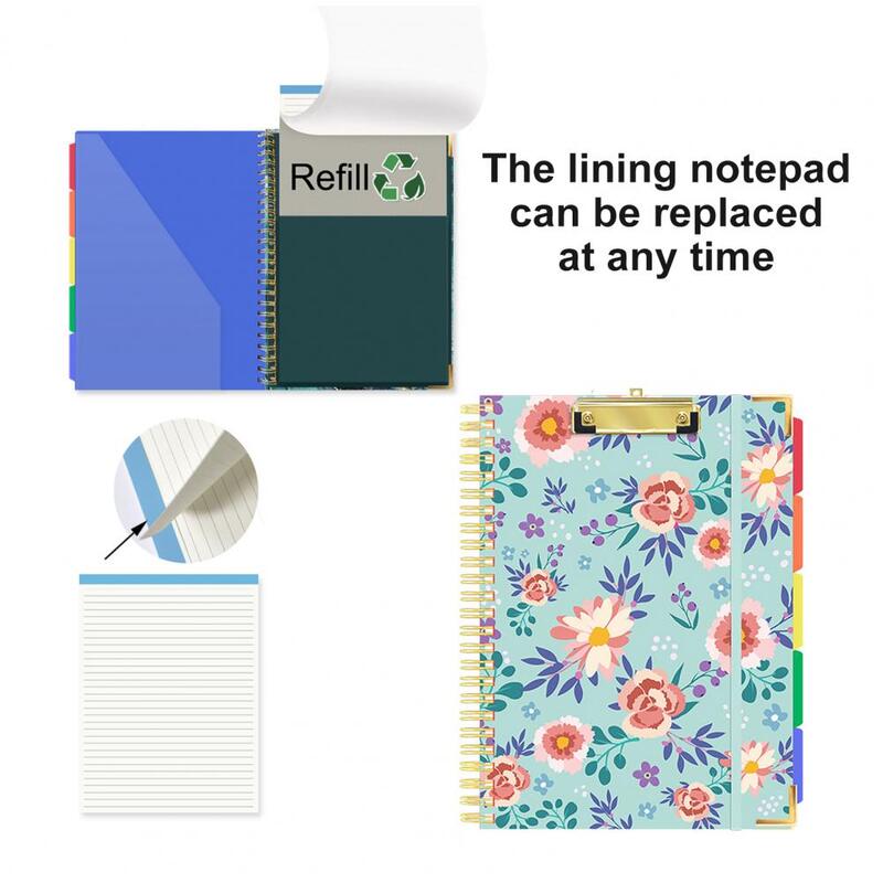 Cardboard Clipboard Colorful Label Index Spiral Document File Folder with Clipboard Folio Organize Store Present Papers