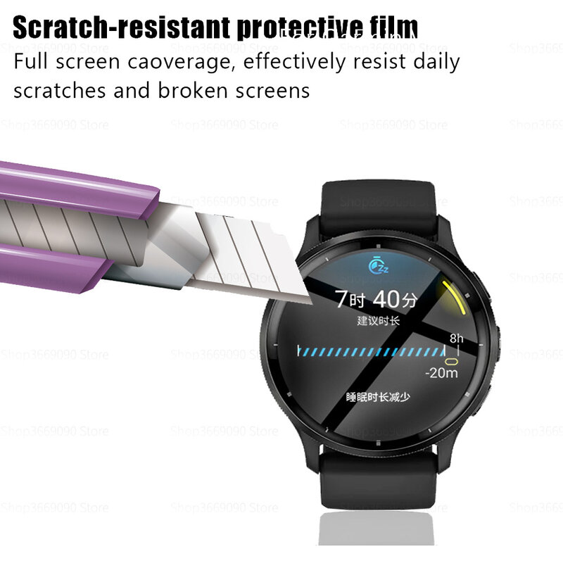 Vidro protetor macio para Garmin Venu 3, protetor de tela curva 9D, filmes flexíveis Smartwatch, 2pcs