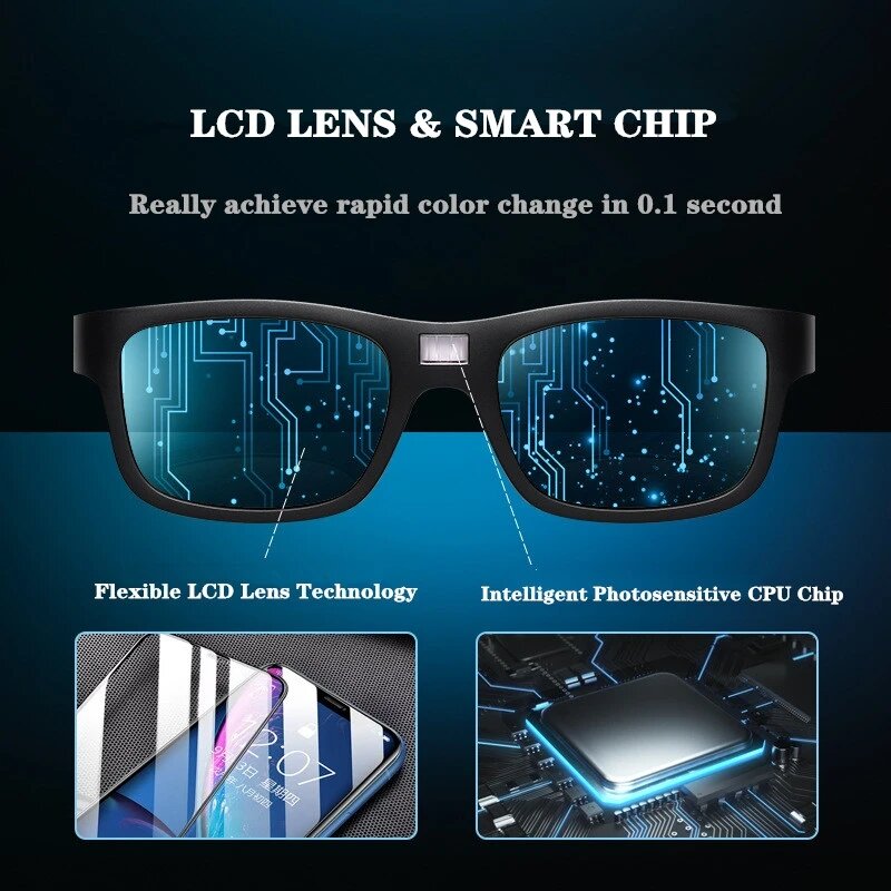 ZHIYI Brand Chameleon Glasses 0.1 Seconds LCD Computer Chip Control Photochromic Polarized Lens Driving Sunglasses for Men