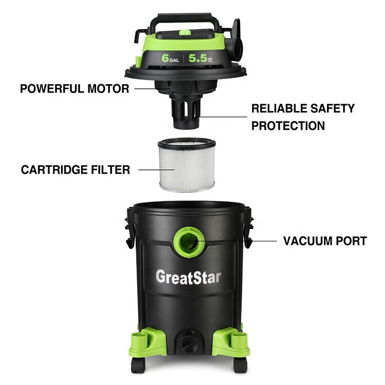 GreatStar-aspiradora portátil potente en seco y húmedo, aspirador 3 en 1 para el hogar, garaje, coches, camiones, furgonetas, lavado