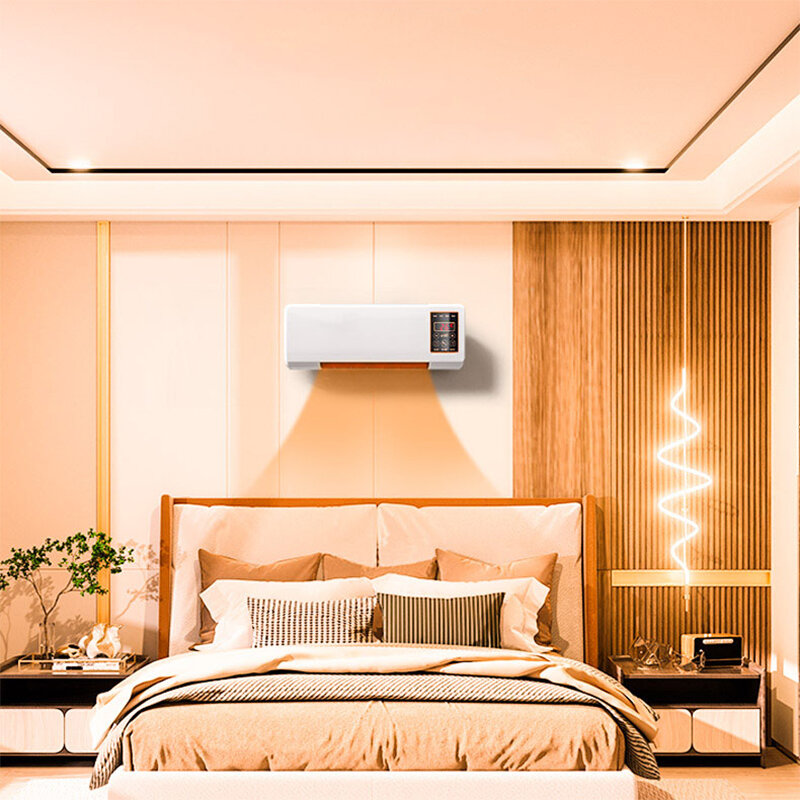 1800W 팬 히터 시뮬레이션 에어컨 전기 히터, 따뜻한 공기 송풍기, 가정 사무실 침실 욕실 워머 기계