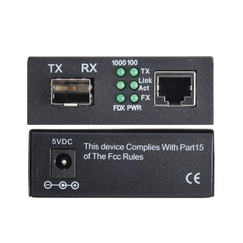 1 pz Gigabit SFP Media Converter 1 SFP a 1 ricetrasmettitore RJ45 10/100/1000M interruttore in fibra ottica con modulo SFP 3KM/20KM LC/SC