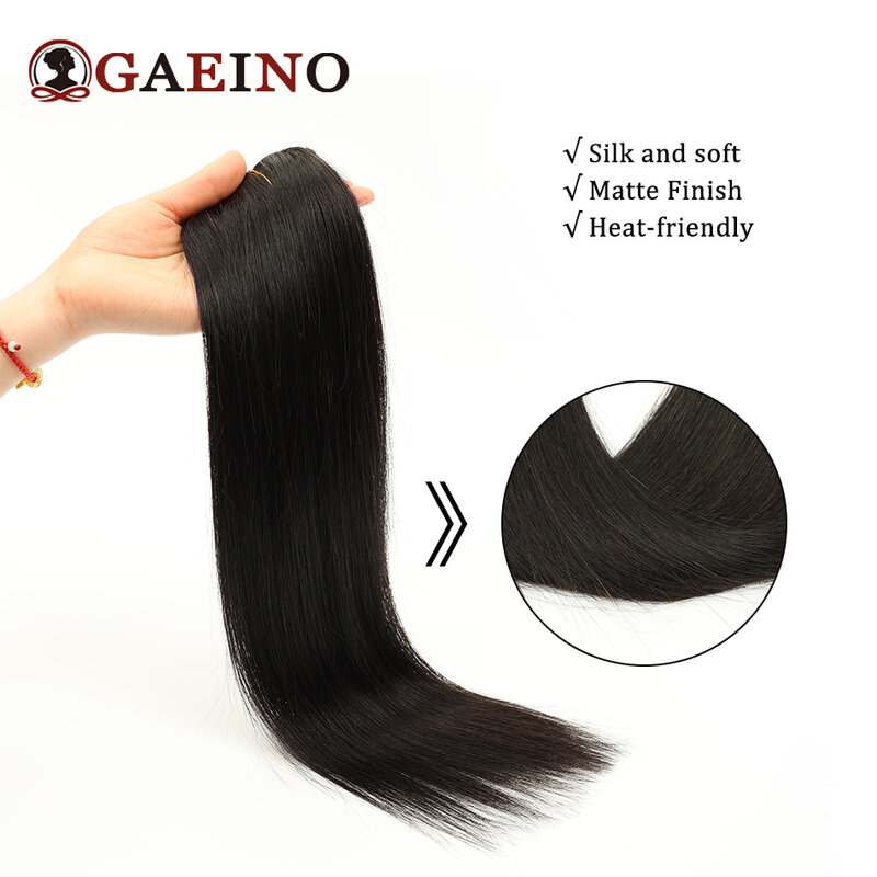 Gaeino Halo Hair Extensions Human Hair Wire Clip In Hair One Piece With Invisible Fish Line Hair Extension For Women 14-28Inch