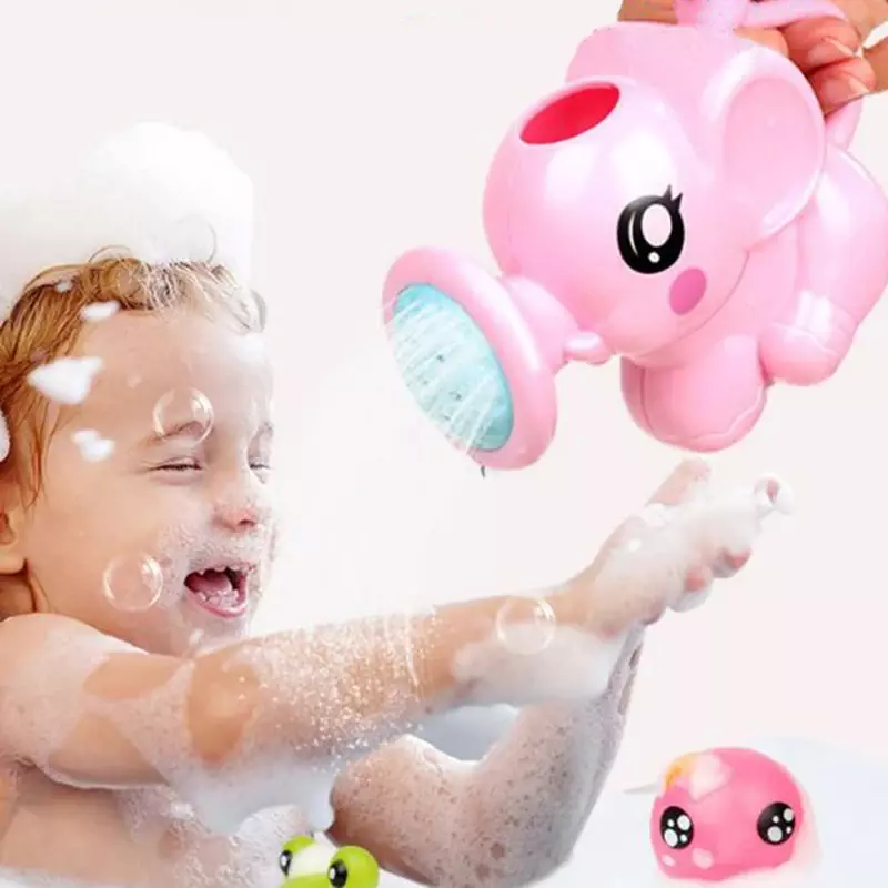 Mainan mandi kartun bayi, 1 buah mainan mandi bayi, gajah, alat semprotan air, bak mandi plastik, permainan interaktif