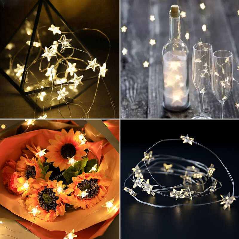 أضواء LED خيالية لتزيين عيد الميلاد ، إكليل غرفة النوم ، زفاف النجوم ، حفلة الأعياد ، عيد الميلاد ، عيد الميلاد ، 4 أمتار ، 40 مصباح LED