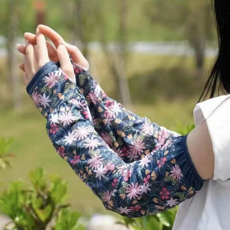 Summer Sun Protection Ice Silk Long Gloves Sunscreen Sleeves Arm Covers Anti-UV Arm Sleeves