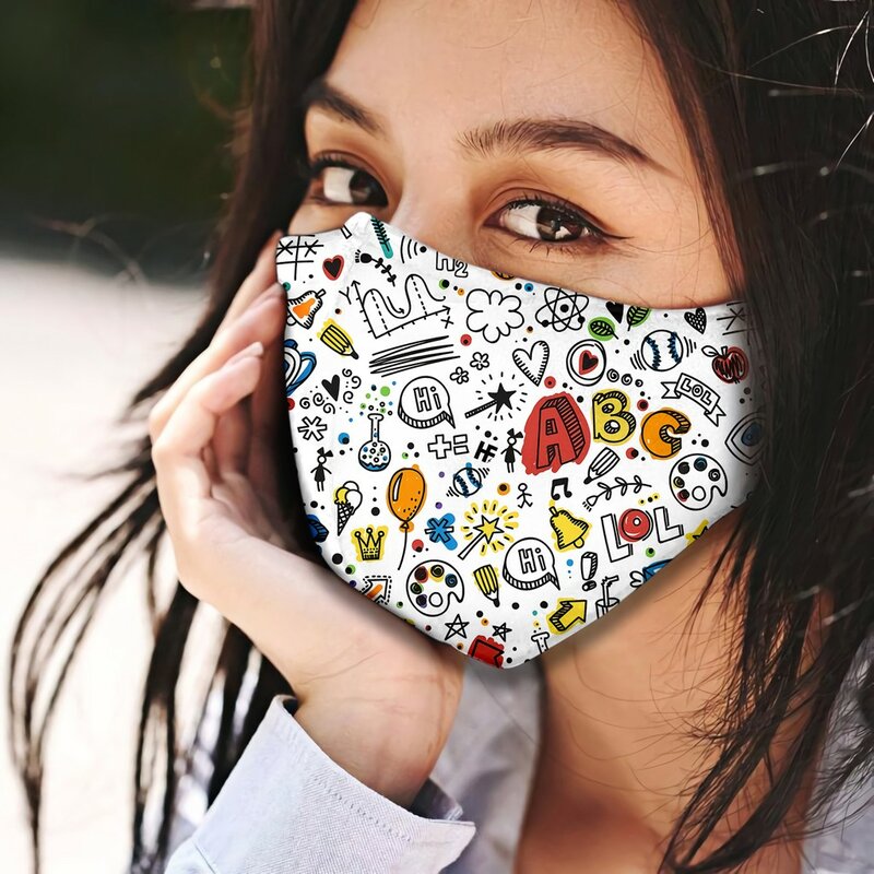 1pc Design alla moda Sense Graffiti maschera riutilizzabile maschere riutilizzabili regolabili e lavabili per uomini e donne maschera Comfort