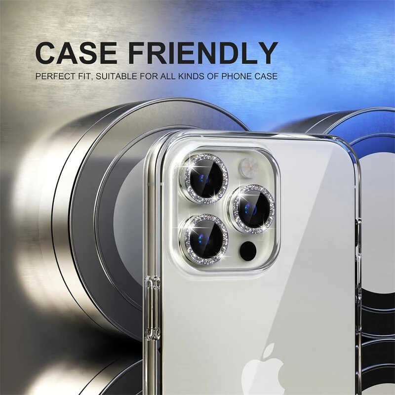 Kamera Objektivs chutz für iPhone 15 Pro Max 15 13 Mini 14 12 Pro Max Diamant Metall Schutz glas für iPhone 14 15 Plus Objektiv