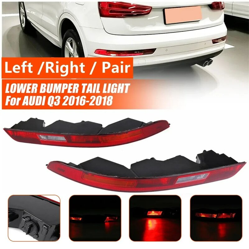 LED Brake Lights With bulbs For Audi Q3 2016 2017 2018 Red Car Rear Bumper Tail Light Reverse Lamp 8UD945095B 8UD945096B