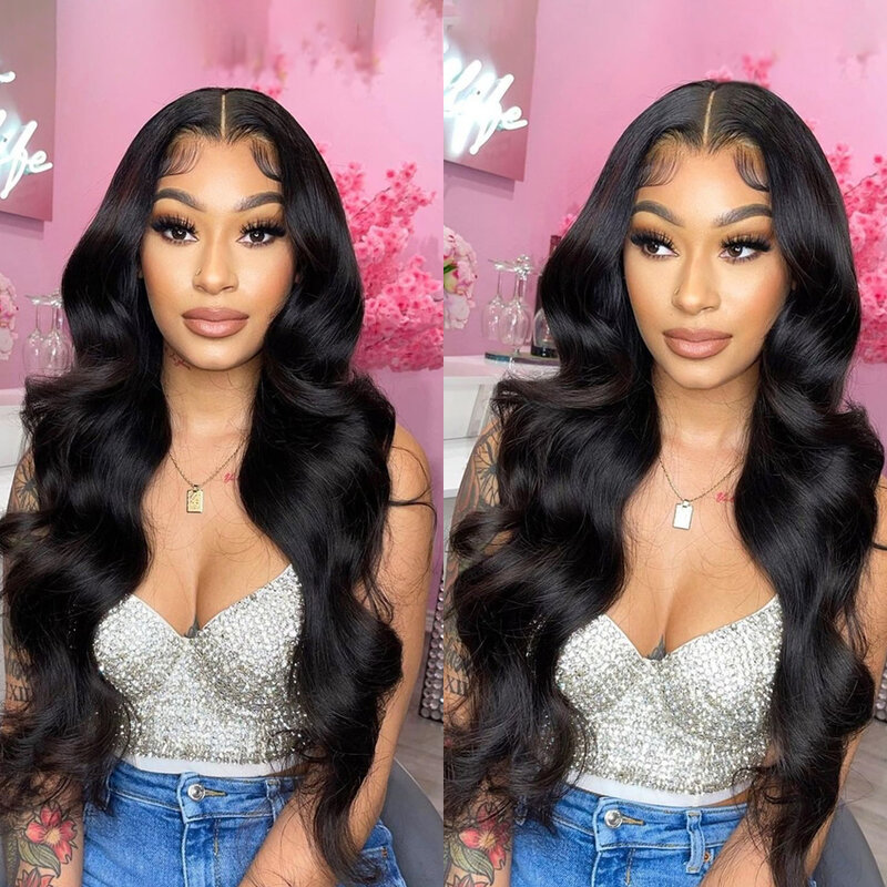 13x6 Body Wave Lace Front Wigs Human Hair Wig 40 inch Pre Plucked 180 Density HD Lace Frontal Wigs Glueless Wig for Women