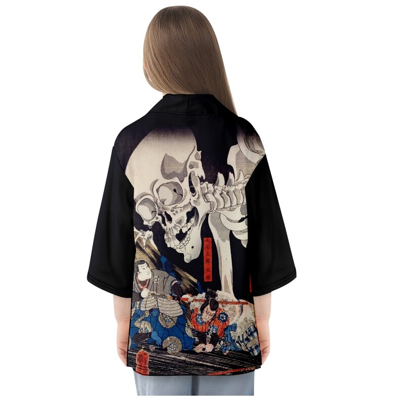 Japońskie Ukiyo w stylu Vintage z nadrukiem Kimono Streetwear męski sweter Haori Harajuku tradycyjne Yukata Plus rozmiar 5XL 6XL