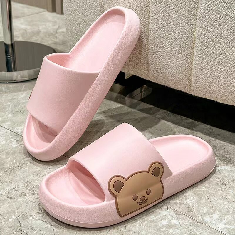 Nowe modne kapcie damskie letnie płaskie lekkie EVA domowe kapcie łazienkowe komfortowy masaż pary kryty slajdy buty prysznicowe