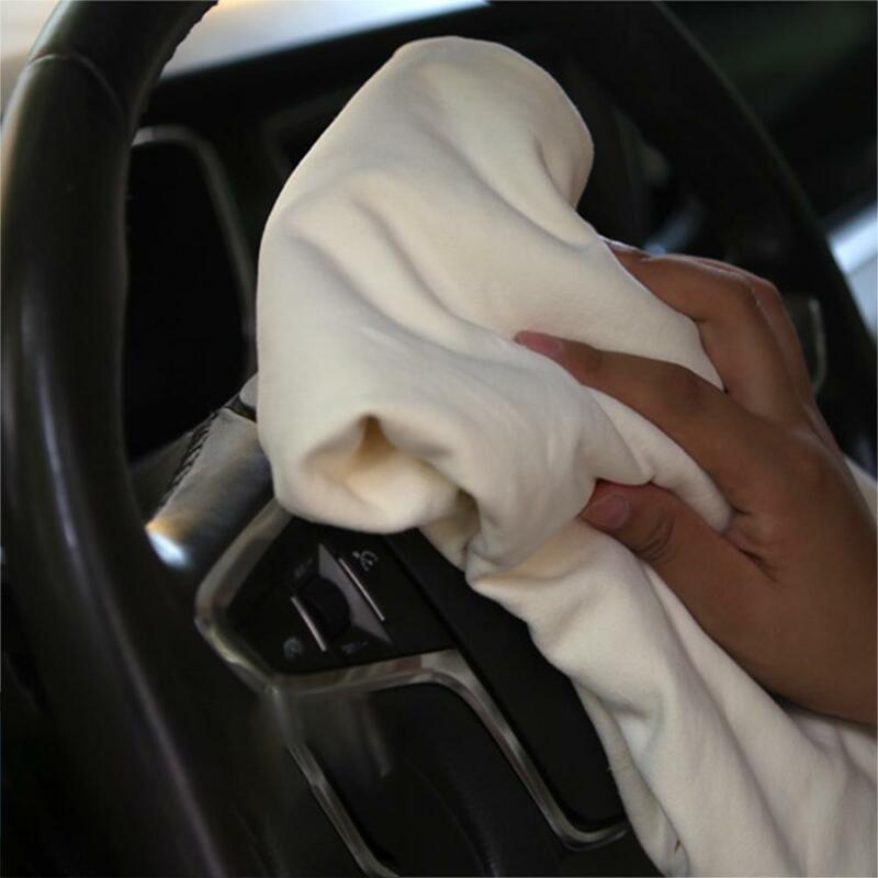 Natural Chamois ฟรีรูปร่าง Clean ของแท้หนังรถยนต์ Auto Home รถจักรยานยนต์ Wash Care Quick แห้งผ้าขนหนู Super Absorbent