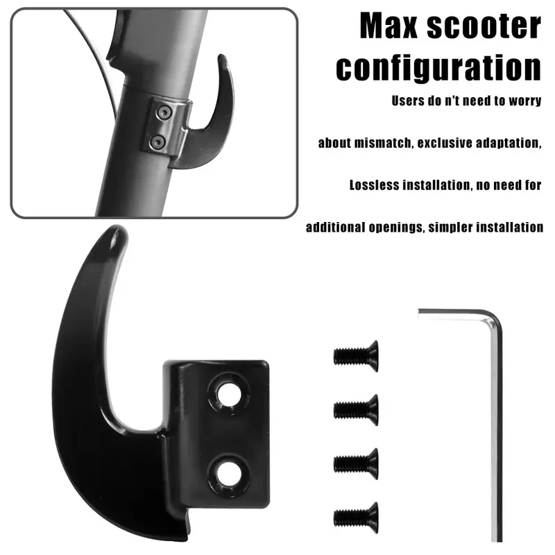 Storage Hook for Segway Ninebot Electric Scooter MAX G30 G30D Skateboard Hanging Bags Claw Curved Hanger Hook with Screws Parts
