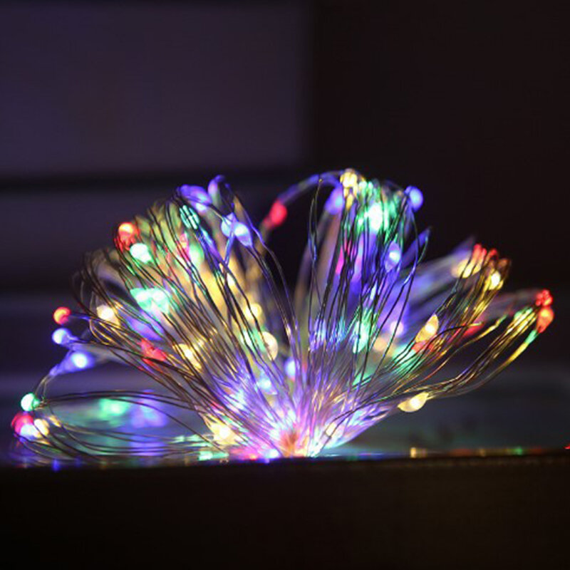 Fio De Cobre LED String Light, Guirlanda De Bateria, Luzes De Fadas, Natal, Casamento, Decoração De Festa