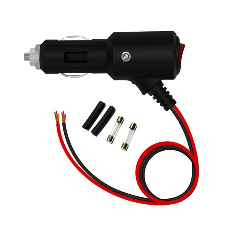 Substituição do plugue com interruptor ligado e desligado, indicador LED, cobre puro, de alta potência, cabo de alimentação do carro, soquete Igniter, 12 V, 24V