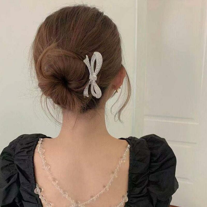 Metal Bow Hairpin Hair Clip Barrettes Chopsticks Hair Forks For Buns Bride Hair Buns Pins Wedding Hair Accessory Women Head W2I2