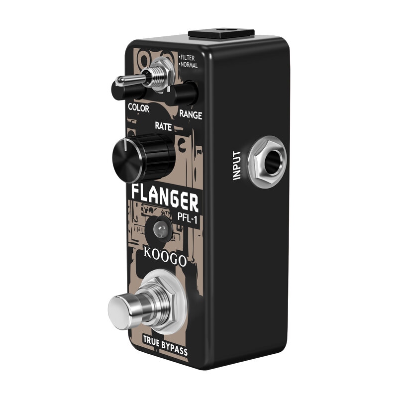 Koogo LEF-312 аналоговая педаль для гитары Flanger, классические металлические звуки, 2 режима, эффекты Flanger с True Bypass