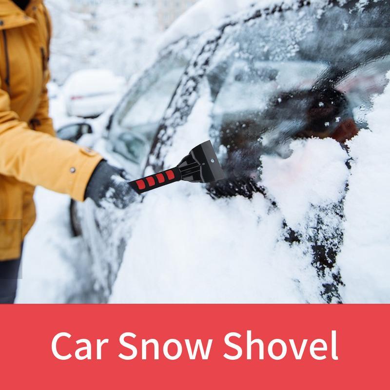 อุปกรณ์ทำความสะอาดพลั่วหิมะน้ำแข็งสำหรับรถยนต์ที่มีด้ามจับตามหลักสรีรศาสตร์2 in 1จำเป็นสำหรับทำความสะอาดรถรถตู้ขนาดเล็กรถสปอร์ตรถการเดินทางบนถนน
