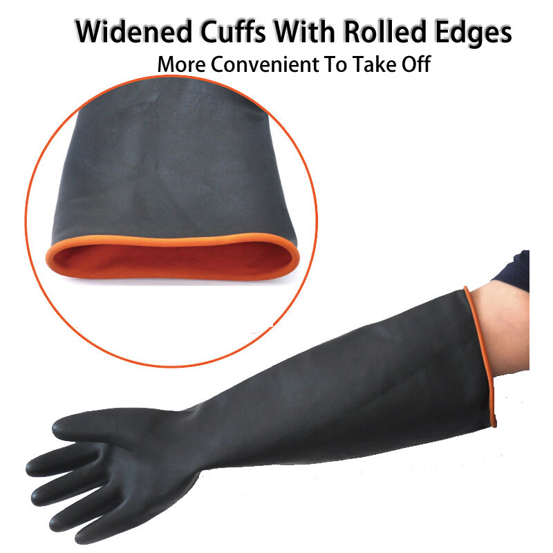 14 "-22" сверхпрочные химически стойкие резиновые перчатки кислота маслостойкие латексные перчатки для домашней промышленности рабочие защитные перчатки
