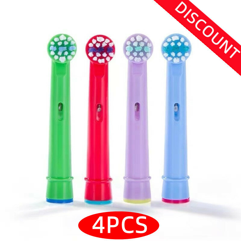 4 pezzi di ricambio per bambini testine per spazzolino da denti per bambini per spazzolino elettrico orale-B Fit Advance Power/3D Excel/Triumph/Pro Healt
