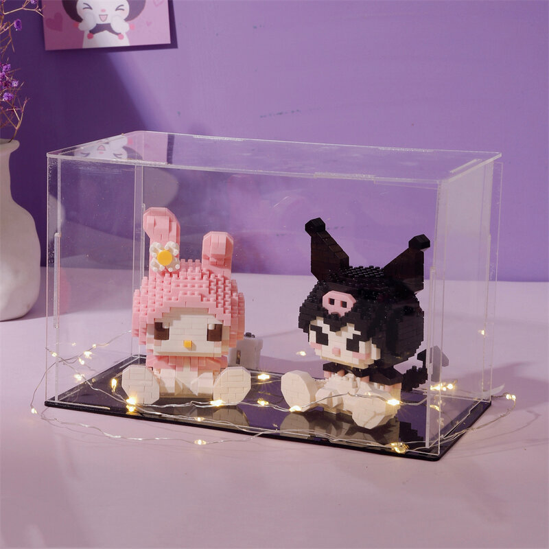 Sanrio Anime Figure Building Block, Brinquedos montados, ornamento decorativo, Kuromi Model, My Melody, Puzzle infantil Gift, Hello Kitty