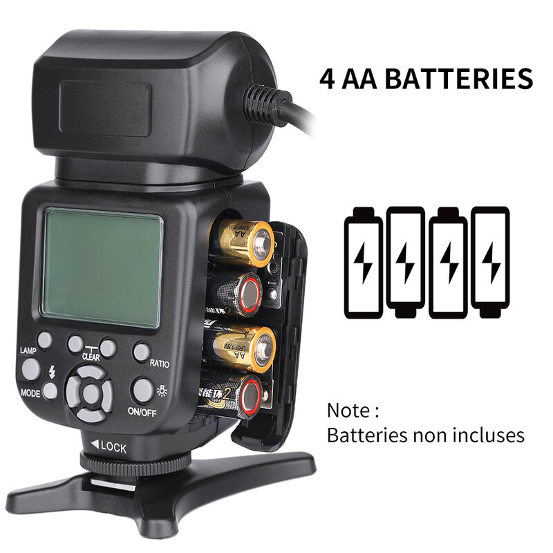 Кольцевой светильник K & F для Canon, Nikon, DSLR, ЖК-дисплей GN14 с автоматической ручной вспышкой TTL, 6 адаптеров, кольцо + мини-подставка, 6 шт.
