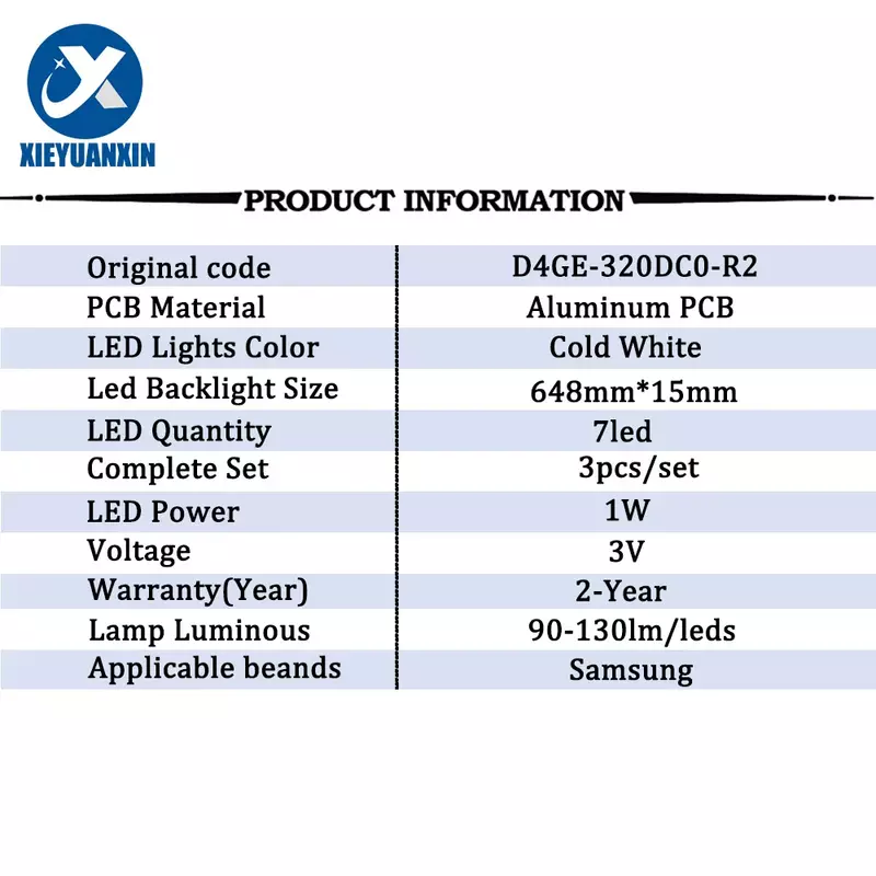Faixa de retroiluminação LED para Samsung, 2014SVS32HD, D4GE-320DC0-R2, BN96-30445A, UE32H4000, UE32H4500, UE32H4510, UE32H5070