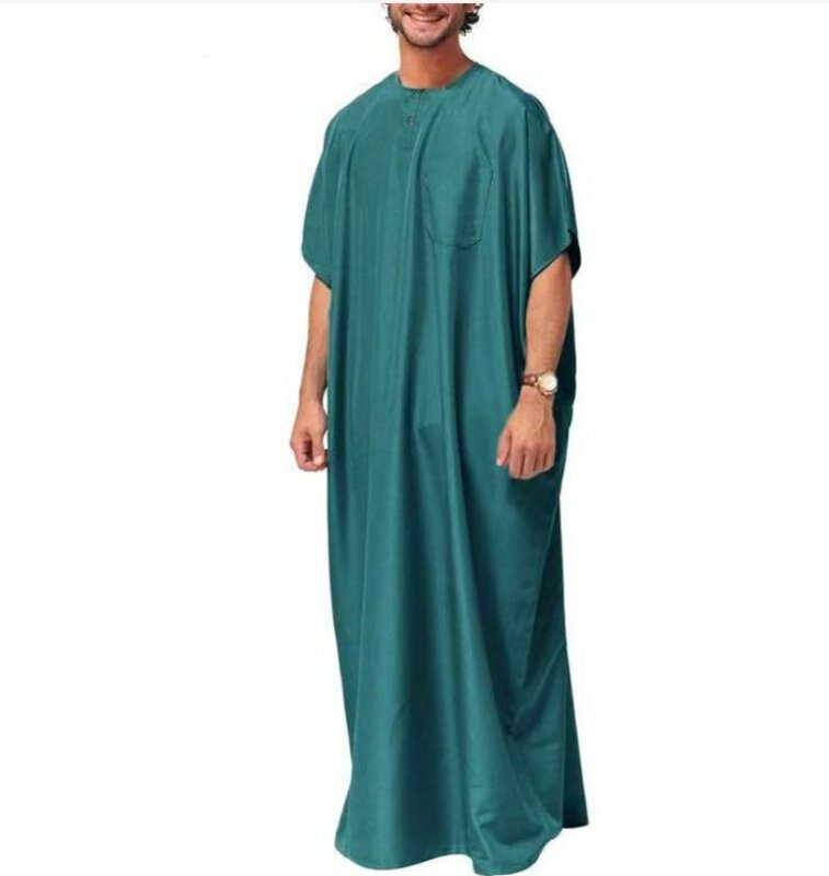 Robe musulmane du Moyen-Orient pour hommes, robe arabe de Dubaï, chemise malaisienne pour hommes, robe musulmane Jubba Thobe, vêtements musulmans à la mode, nouveau