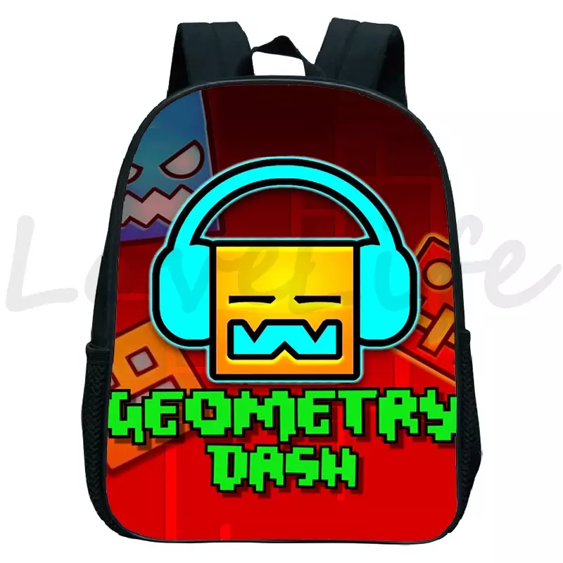 Mochilas de tablero de geometría Angry para niños y niñas, Mochila pequeña de Anime, mochilas escolares de dibujos animados para jardín de infantes