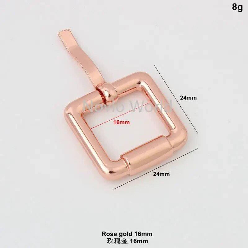 10-50 pz 5 colori oro rosa 16mm 20mm 25mm 32mm tenditore in lega quadrata fibbia ad ardiglione borse, fibbie cinture in oro rosa