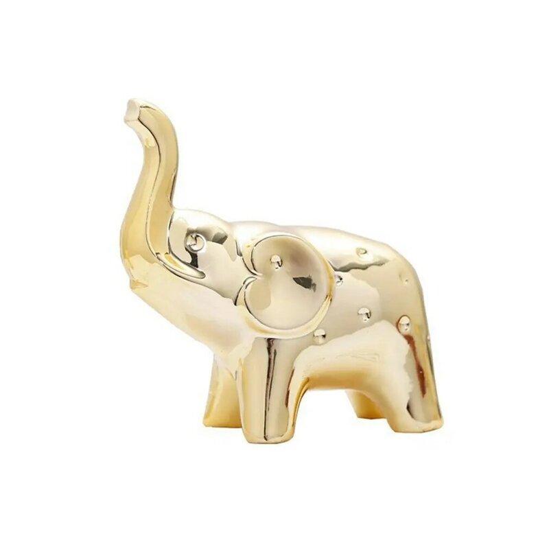 Éléphant en céramique pour la décoration de la maison, figurine de paysage d'Auckland, ornement britannique doré mignon, ornements d'animaux de jardin