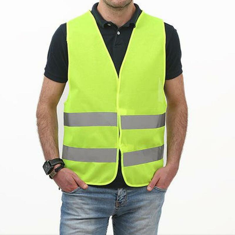 Gilet riflettente abbigliamento gilet di sicurezza stradale sicuro giallo/arancione ad alta visibilità all'aperto per la corsa ciclismo sport per adulti