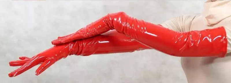 Women Sexy Faux Leather Gloves Wet Look PVC Shiny Latex Long Gloves Mitten Clubwear Cosplay Stage Costume Accessories