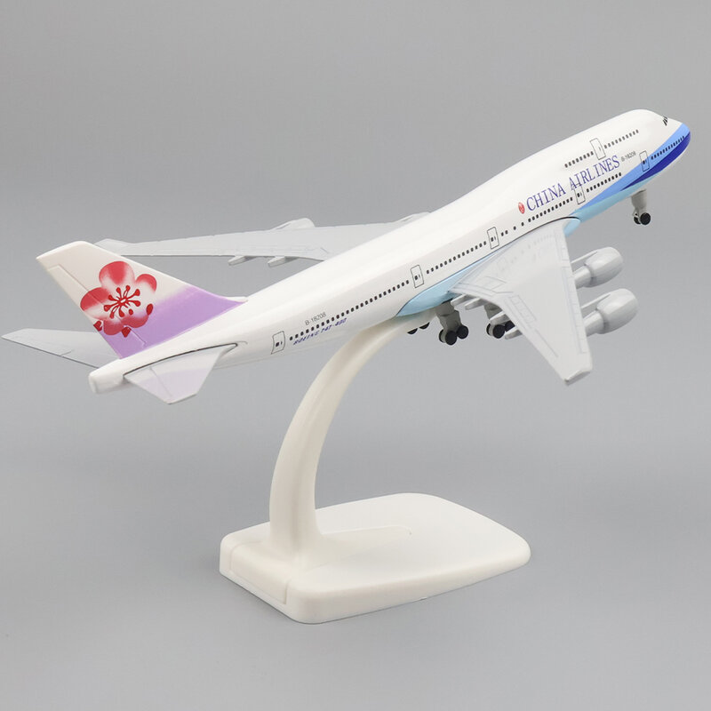 Material Metal Aircraft Modelo, Landing Gear Brinquedos, Colecionáveis, Presente de aniversário, China, Taiwan, B747, 20cm, 1:400
