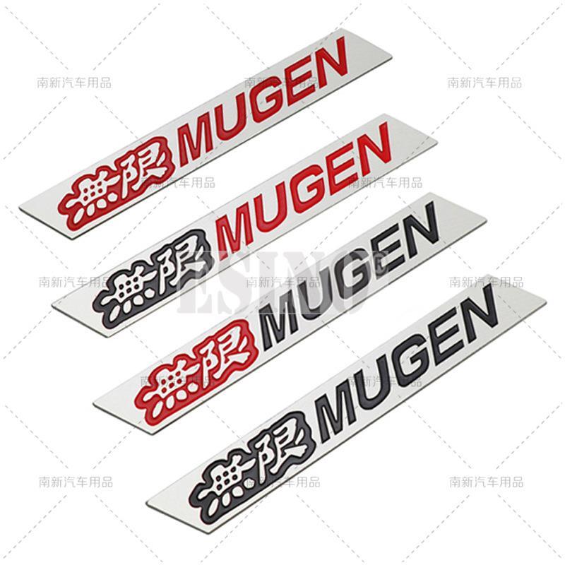 2 x Car Styling Sport Body Fender boczny metalowy chrom stop cynkowy boczne 3D samoprzylepne emblematy odznaki dla Mugen Power
