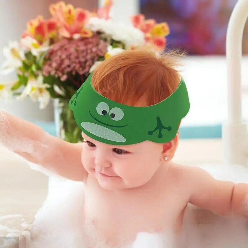 Baby Hair Washing Shield para Toddler, Shower Cap, bonito ajustável Eye Protection Hat, viseira de segurança