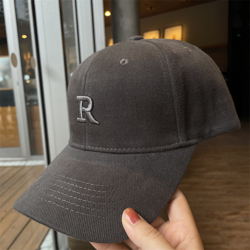 Men's Baseball Cap High Top Hard Top Fashion Women's Cap Alphabet Embroidery Visor Hat Simple Everything Matching Face Small Hat
