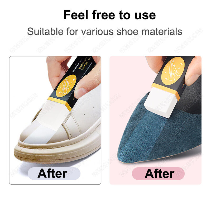 1ชิ้นฟองน้ำเมลามีนสำหรับบูตรองเท้าหนังกลับหนังกลับแปรงขัดรองเท้าทำความสะอาดคราบสกปรกเครื่องมือเช็ดถู