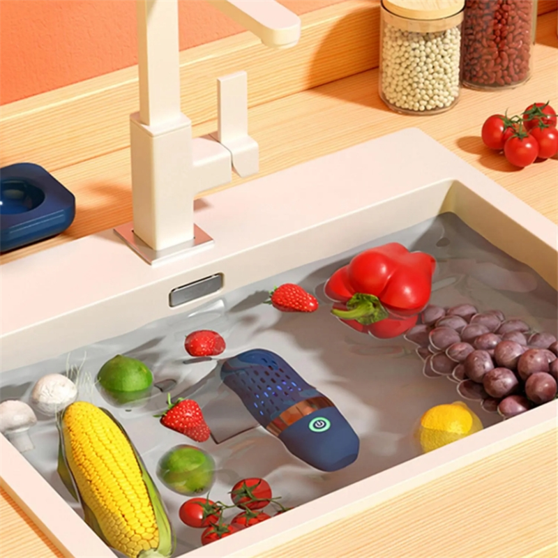 Lavadora de frutas y verduras portátil inalámbrica, forma de cápsula, purificador de alimentos de frutas, cocina, lavadora automática de verduras