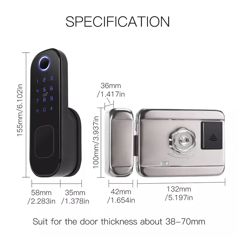 MOES-Smart Digital Door Lock com senha, Fechadura de impressão digital, Casa e Hotel Segurança, Wi-Fi, Tuya