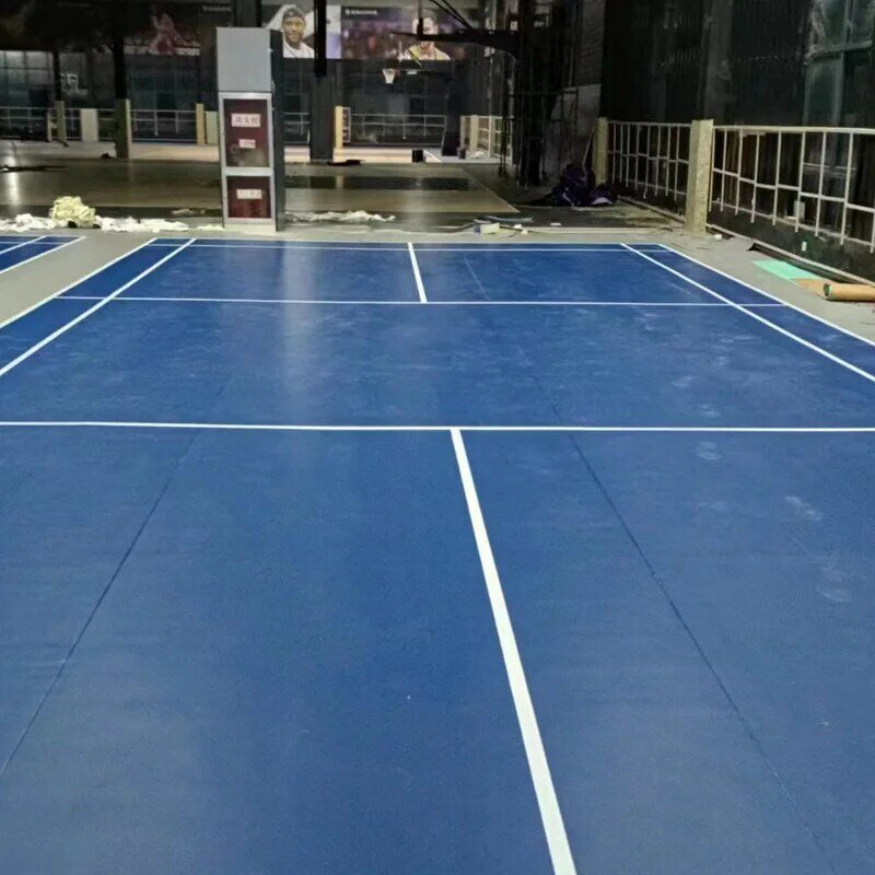 Topcourts-Polymères de sol de badminton étanches avec lignes de cour blanches, surface de sable optique bleue, Beable, 4.5mm