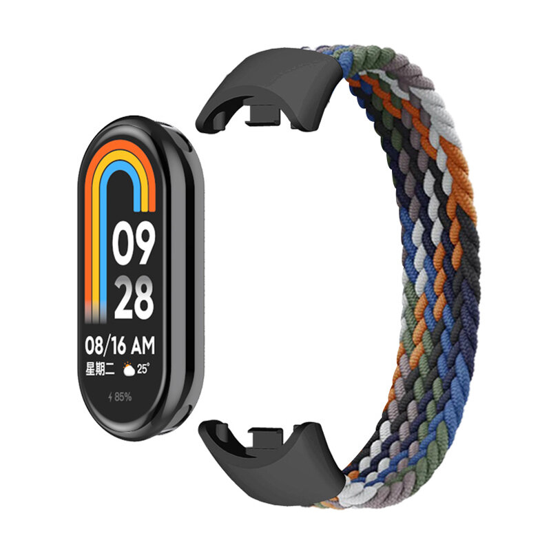Braided Solo Loop for Xiaomi Mi Band 8 Strap Replacement accessories Elastic Nylon Watchbands correa bracelet for Miband 8 NFC