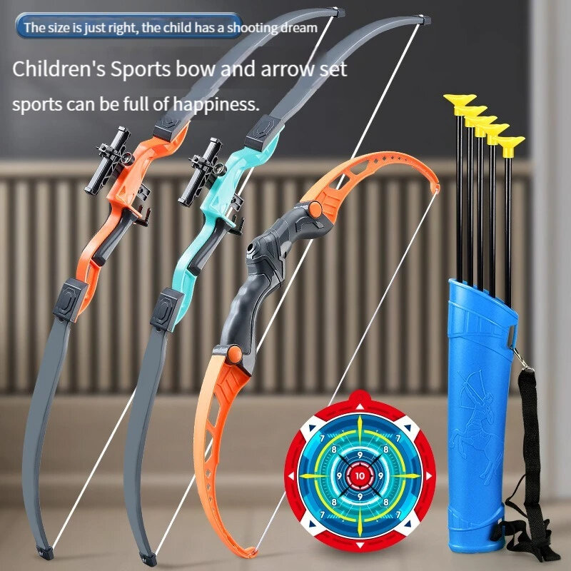 Juego de arco y flecha para niños, juguete recurvo de práctica de tiro al aire libre, ideal para regalo, 92cm, novedad