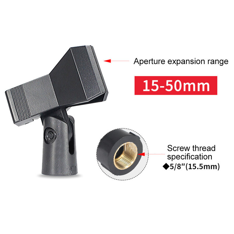 2pcs 180 Degree Rotation Stand With Screw Microphone Holder Adapter Studio Microphone Clip Singing Mic Accessories