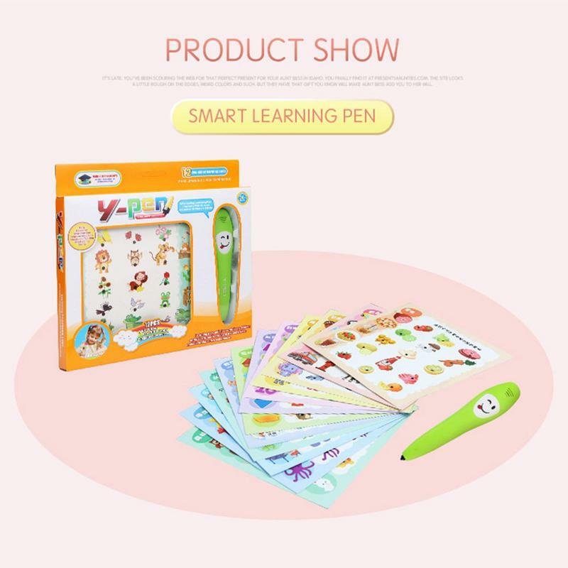 Kinder Punkt Lese stift elektronischer Lese stift mit Lern karte Englisch Figur Logik lernen Tier kognition Kinderbuch