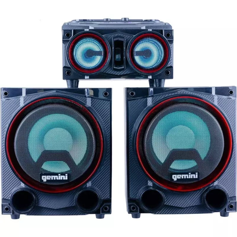 Gemini Sound GSYS-2000, Bluetooth lampu pesta LED sistem Stereo dan sistem Audio Home Theater dengan 2000W watt speaker rak buku