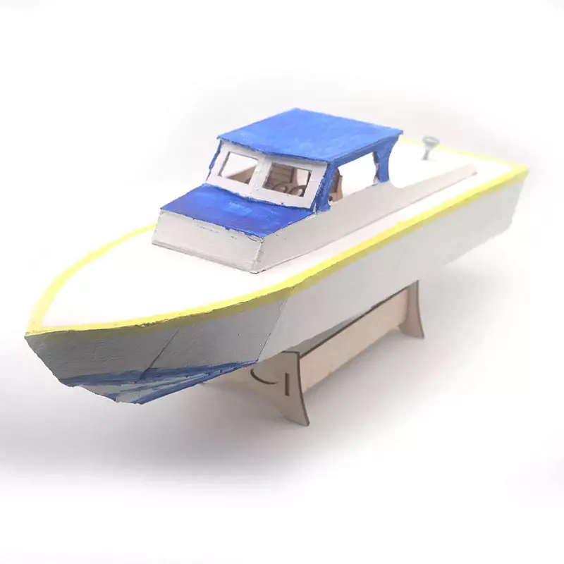 Kit de barco e iate de madeira rc de 40cm sem pintura montada