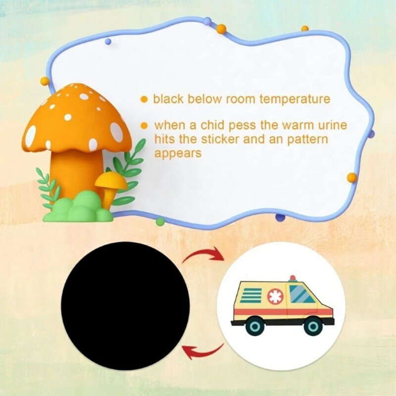 Objetivos para baño reutilizables, pegatina que cambia Color, objetivos para orinar para uso en entrenamiento niños