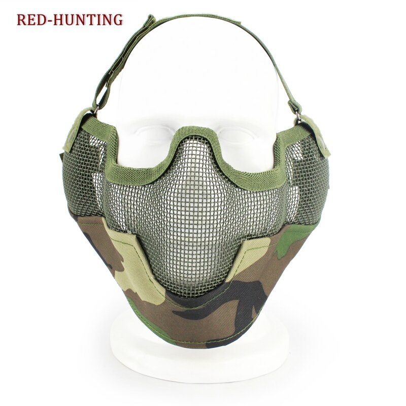 Nowy taktyczny V2 Strike Steel Half Face maska siatki praktyczne polowanie ochronne CS maska Paintball Airsoft wielofunkcyjna